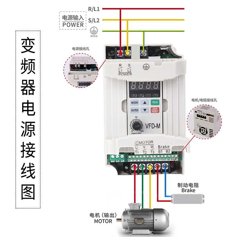 台达变频器 04kw 075kw 15kw 220v 380v VFDM VFD015M21A调速 - 图1