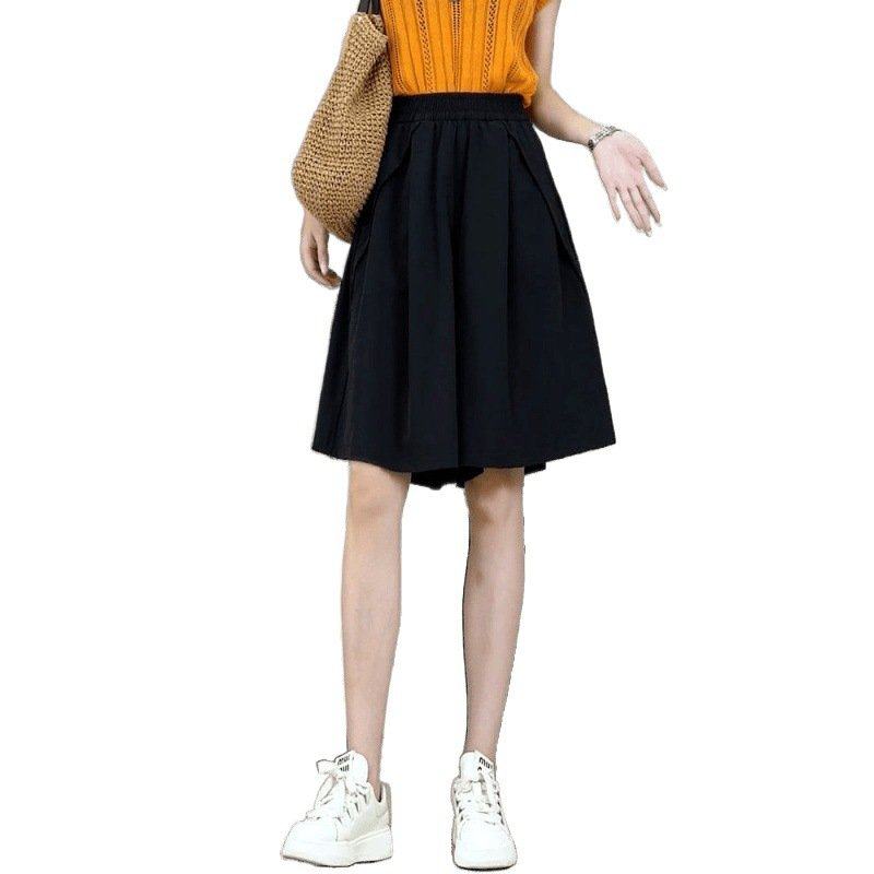 宽松五分半身裤裙女夏季大码微胖mm松紧高腰显瘦冰丝速干阔腿短裤,淘宝优惠券,粉丝福利购,淘宝优惠卷