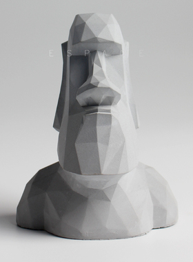 个性巨人摩艾鱼缸景观箱桌面装饰