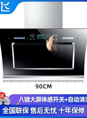 油烟机家用双电机大吸力厨房抽油烟机侧吸式自动清洗吸油烟机