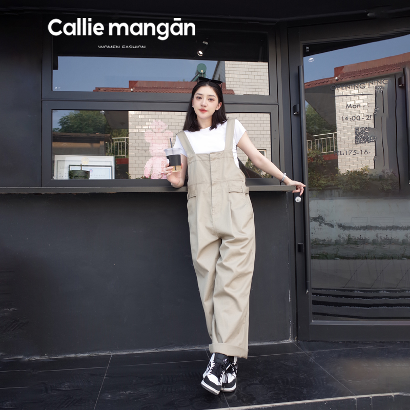 Callie mangan/凯丽梅根背带裤薄款夏款工装裤女2024款直筒孕妇-图2