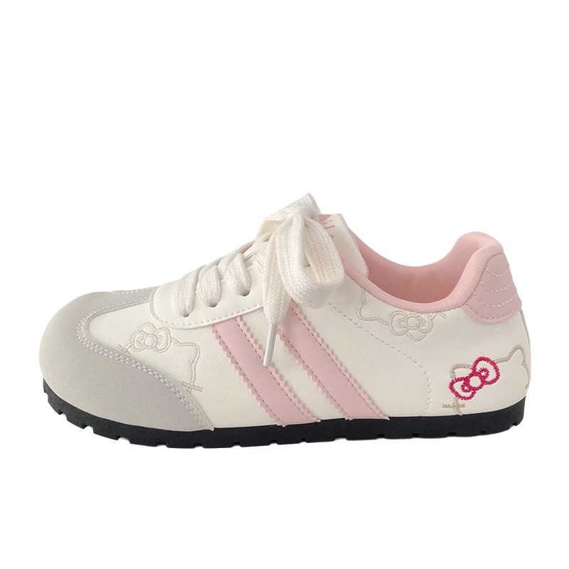 三 福丑萌真皮德训板鞋女粉色夏季新款小众学生芭蕾阿甘小白鞋女,淘宝优惠券,粉丝福利购,淘宝优惠卷