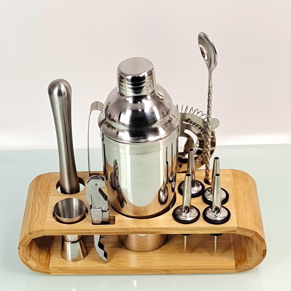 Cocktail shaker cocktail shaker mixing tool set 12 pieces st - 图0