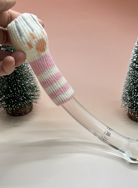 高硼硅玻璃摆件创意实心粉色猫爪套全新设计系列2.5cm19cm长