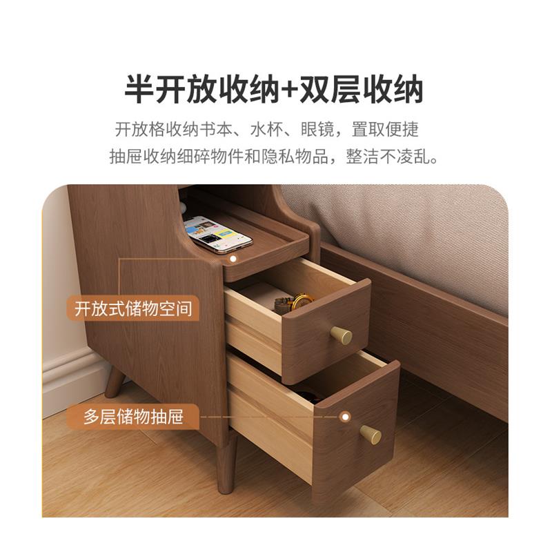 实木床头柜迷你小型极窄床边柜超窄20公分30cm窄边夹缝置物架 - 图3