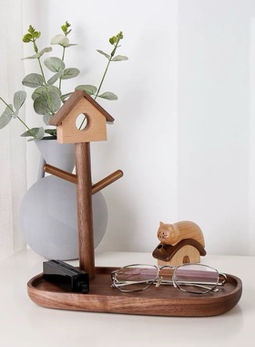 【奇木舍】房子钥匙挂 玄关钥匙挂 · 黑胡桃木款