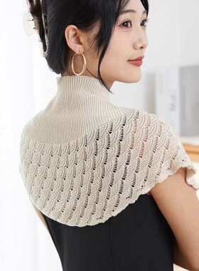 夏季外搭披肩女空调房护颈护肩时尚防晒斗篷配裙子薄款办公室搭肩