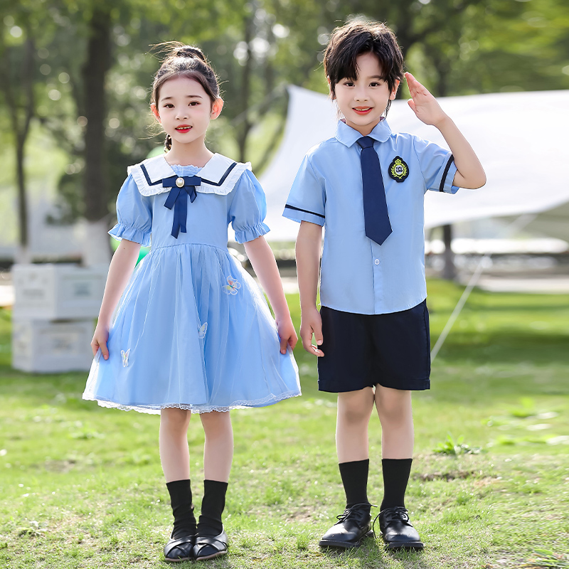 六一儿童朗诵合唱服幼儿园园服夏季小学生毕业照班服校服演出服装