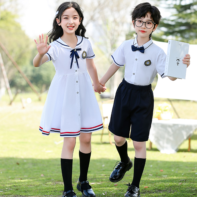 儿童合唱服中小学生校服夏季短袖英伦学院风班服幼儿园园服毕业照