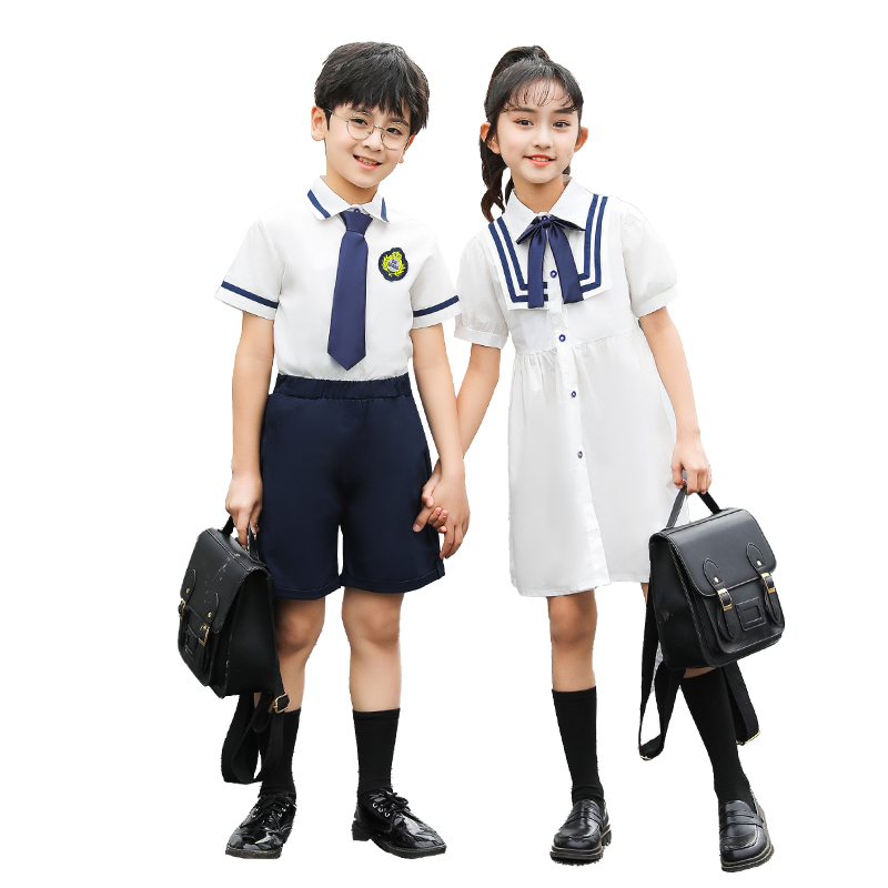 儿童表演服中小学生合唱服校服夏季短袖英伦学院风儿童班服毕业照