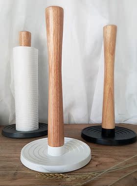 Durable Wooden Desktop Toilet Roll Paper Holder Tissue