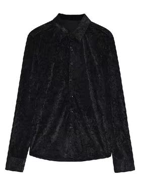 Spring New Men's Korean Velvet Shirt Slim Fit Ense R