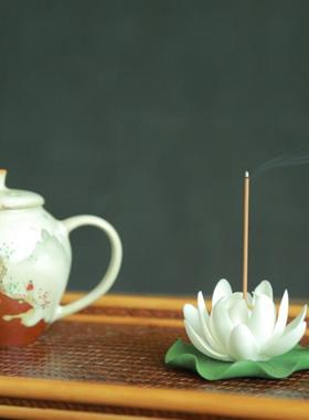 Lotus Flower Incense Burner Buddhism Buddha Holder Brass