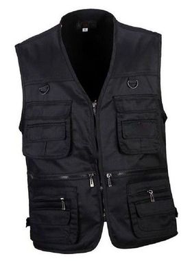 Men's Multi Pocket Zip Vest Hunting Fly Fishing Trav