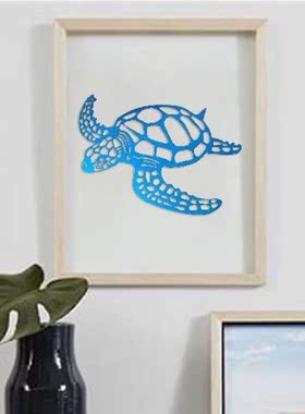 Metal Sea Turtle Ocean Theme Decor Wall Art Beach
