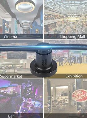 3D Fan Hologram Projector Wall-mounted Wifi Led Sign
