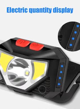 XPG+COB LED Headlight Wave Sensor Head Light USB