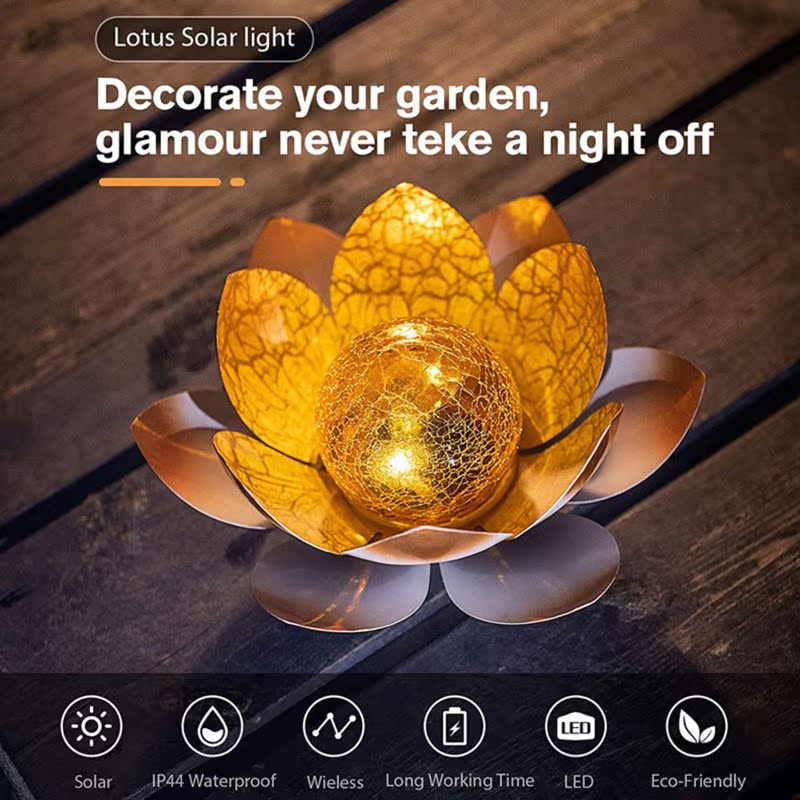 Solar Powered Led Flower Light Artificial Flower Floating - 图0