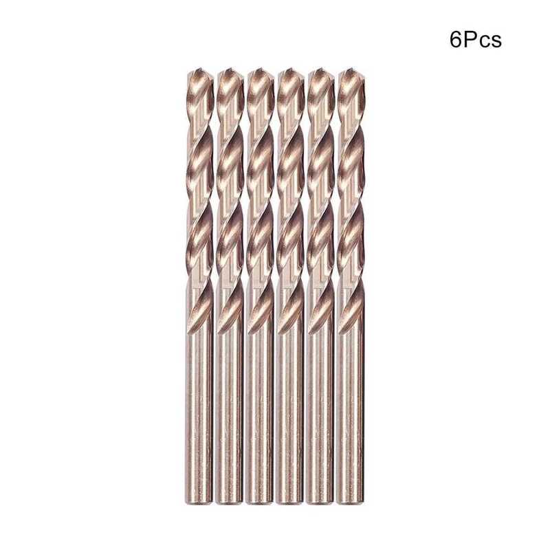 6/10pcs Champagne HSS Cobalt Metal Drilling Twist Drill Bits - 图0