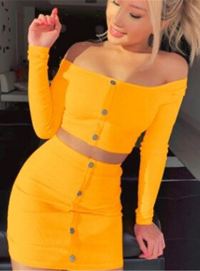 Belt buckles a word shoulder long sleeve skirt suits female