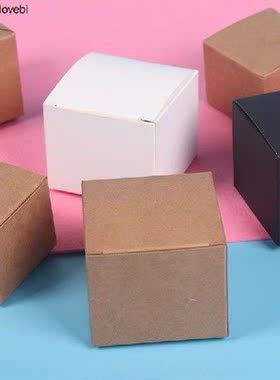 10pcs 17 sizes Brown/White/Black Blank Kraft Paper Box for