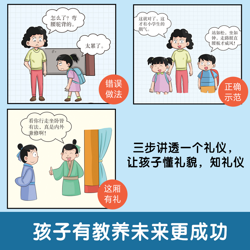 抖音同款赢在教养看漫画学礼仪书 育最温柔的陪伴和教养正版 5-12岁家庭教育传承中华优秀传统文化礼仪规矩适合孩子的阅读课外书籍 - 图2