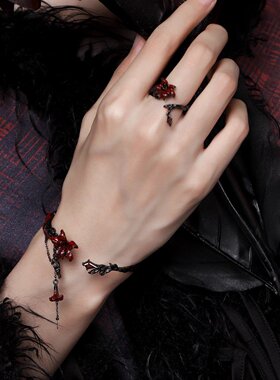 神秘曼陀罗戒指高级感小众暗黑风