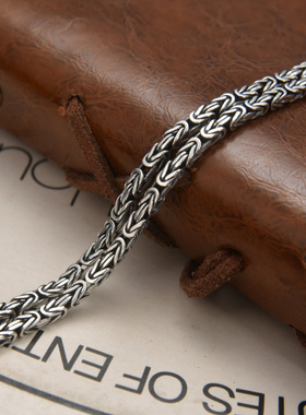 新品精工打造双排编织平安纹手链