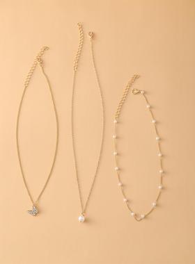 accessories jewelry Pearl clavicle chain Necklaces women项炼