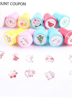 SALE!10Pcs Christmas Pattern Self-ink Seal Stamps DIY Scrapb