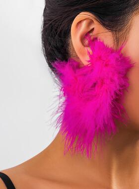 Short feather collar ribbon white fluffy women