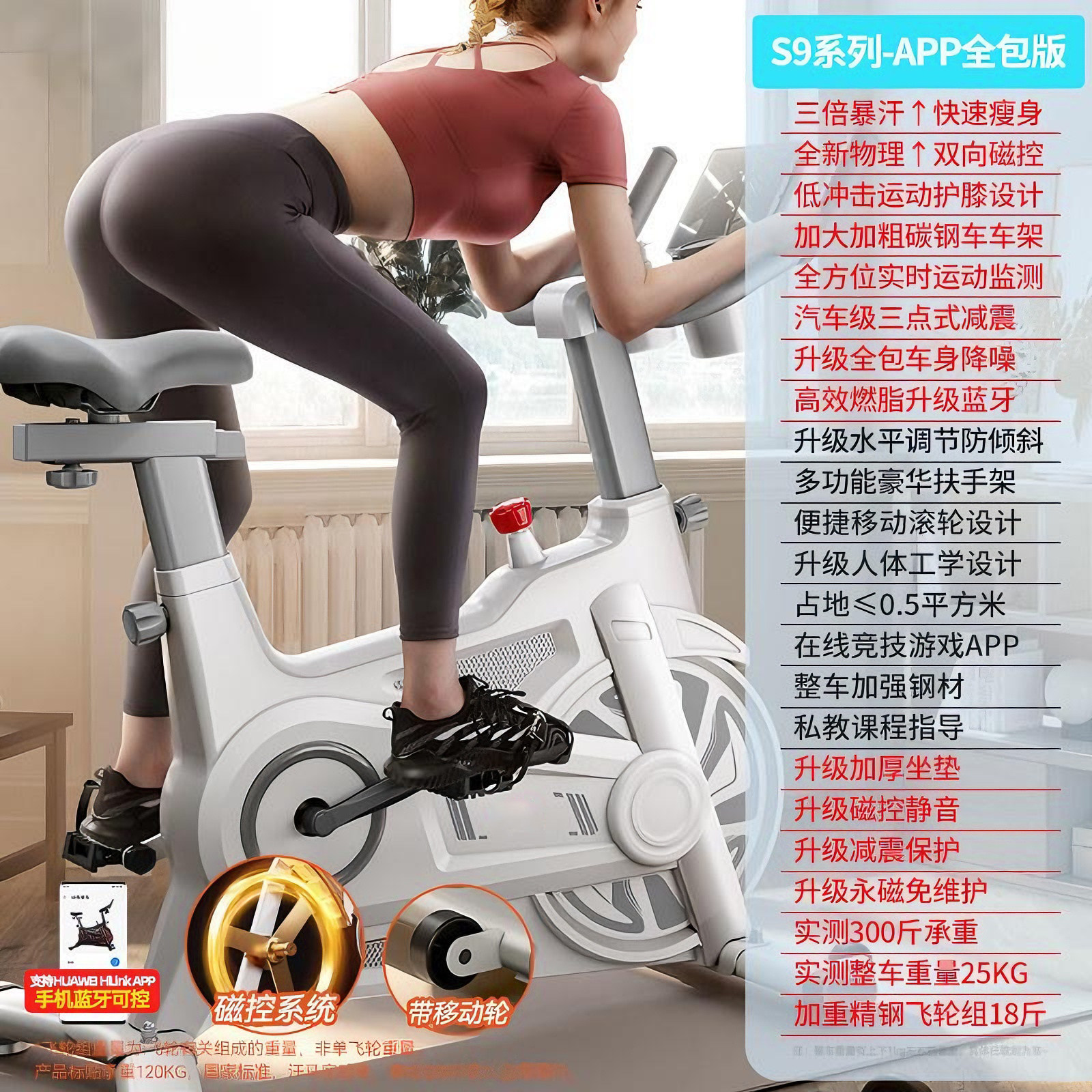 German smart magnetically controlled silent home spinning bike