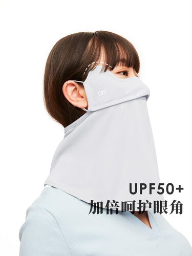 ohsunny防晒面罩女防紫外线护颈新款薄款透气防护冰丝口罩遮脖子 - 图0