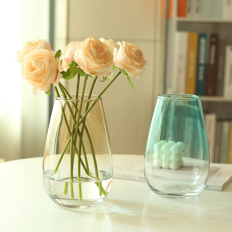 北欧透明花瓶玻璃客厅餐桌摆件插花高级感轻奢水养玫瑰百合鲜花,淘宝优惠券,粉丝福利购,淘宝优惠卷