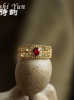 镂空雪花指环镀18K金时尚简约