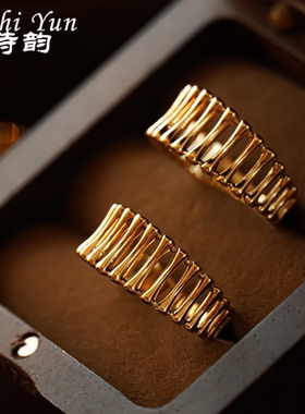 镂空指环ins镀18K金小众轻奢