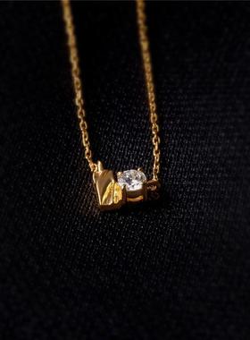 S925纯银爱心锆石项链