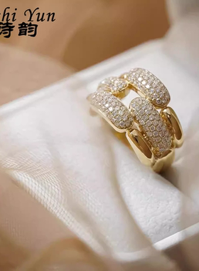 帕诗韵满钻镀18K金戒指时尚