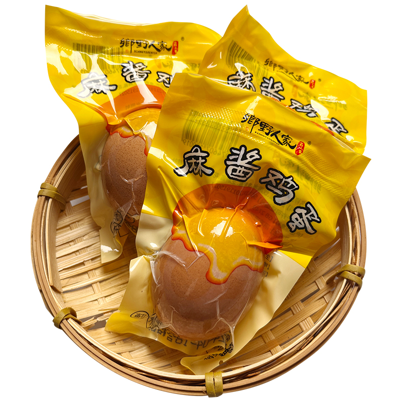 乡野人家麻酱鸡蛋40枚真空装天津蓟州五香麻将咸鸡蛋特产健康熟食