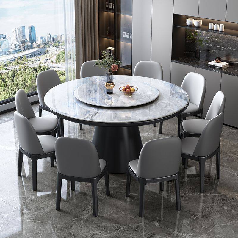高端微晶石餐桌椅组合客厅家用轻奢大理石圆桌实木圆形超晶石饭桌,淘宝优惠券,粉丝福利购,淘宝优惠卷