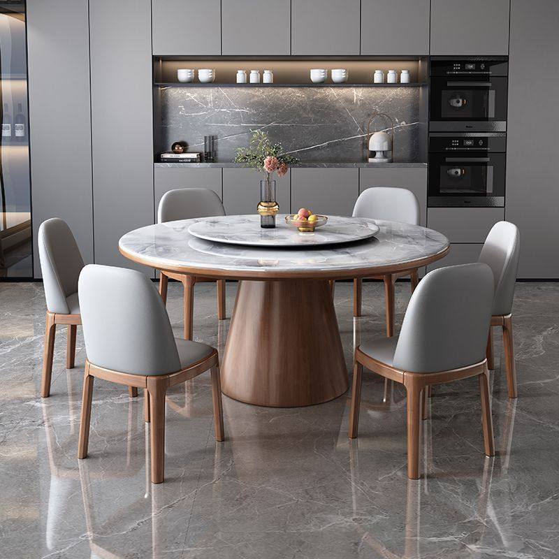 高端微晶石餐桌椅组合客厅家用轻奢大理石圆桌实木圆形超晶石饭桌,淘宝优惠券,粉丝福利购,淘宝优惠卷