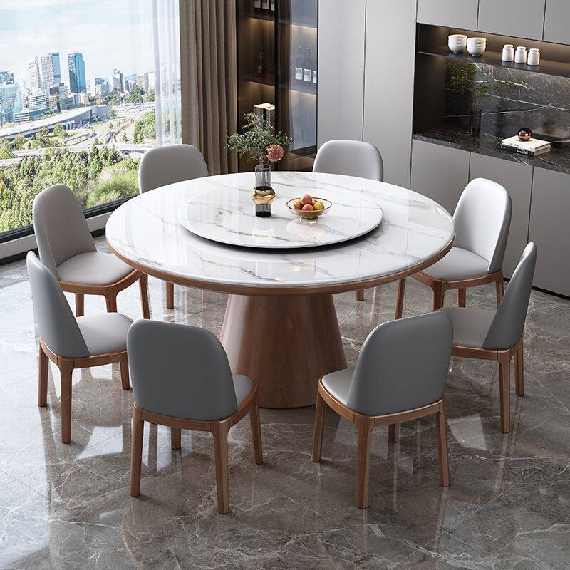 高端微晶石餐桌椅组合客厅家用轻奢大理石圆桌实木圆形超晶石饭桌,淘宝优惠券,粉丝福利购,淘宝优惠卷