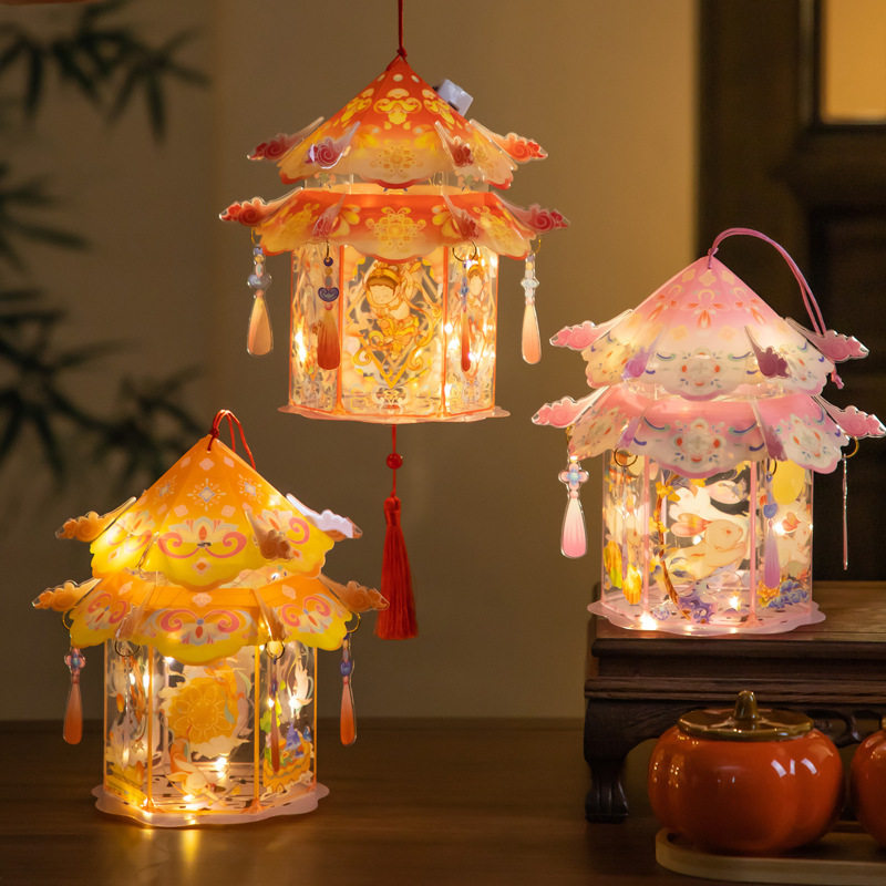 新款元宵节灯笼手工diy材料2026幼儿园儿童手提兔子花灯古风宫灯,淘宝优惠券,粉丝福利购,淘宝优惠卷