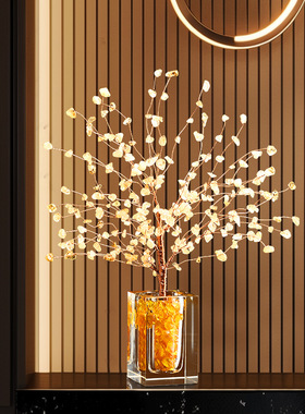 入门玄关水晶树发财树摆件