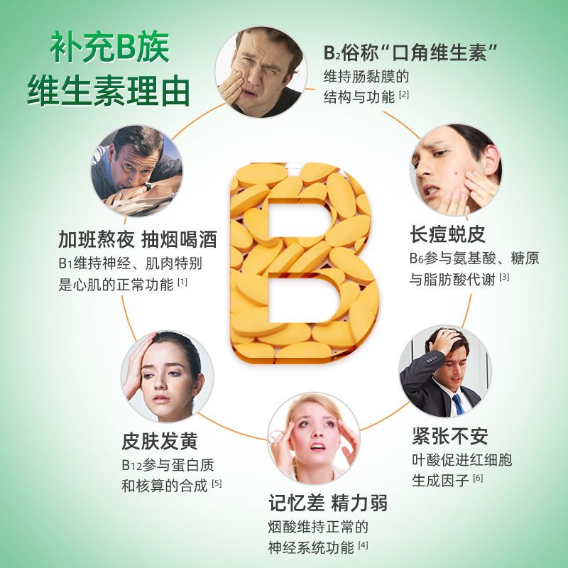 九芝堂B族维生素片补充多种复合维生素b1b2b12叶酸烟酸vb - 图2