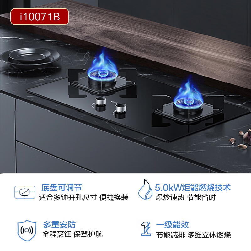 华帝i10071B燃气灶煤气灶家用双灶5.0kw灶具天然气液化官方旗舰店