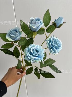 5头角玫仿真花瑰花落地摆