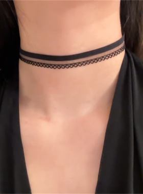 黑色蕾丝choker颈链女