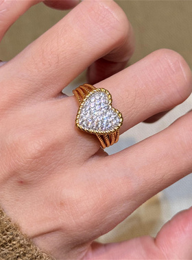 中古满钻爱心戒指女款