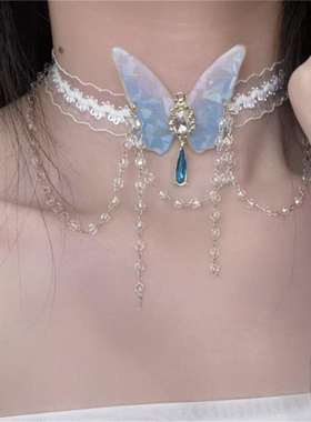纯欲风蕾丝蝴蝶流苏臂环女